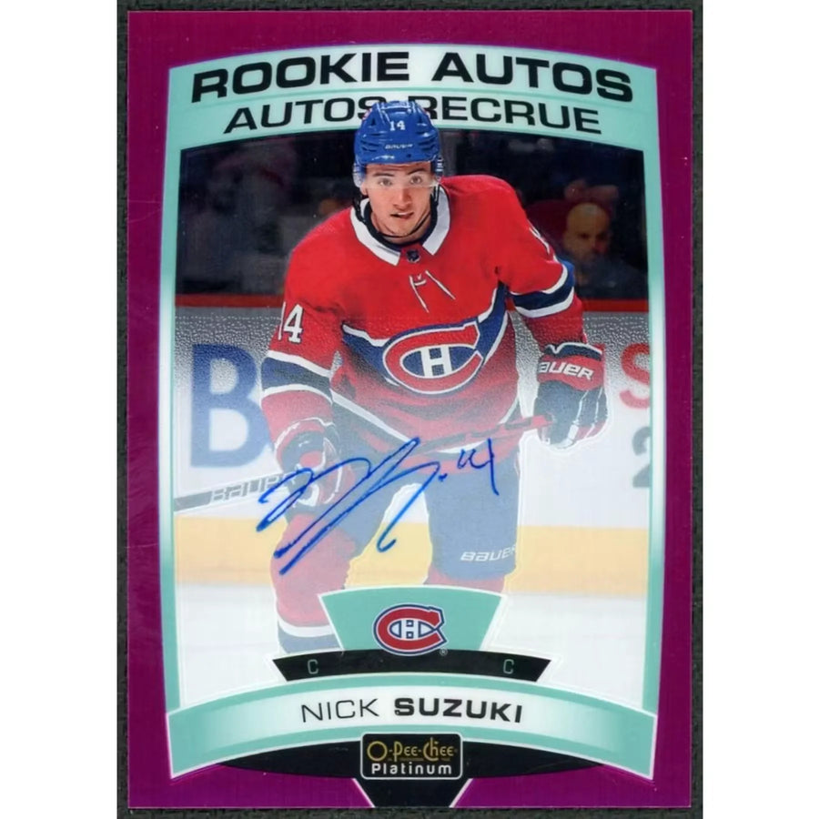 Nick Suzuki 2019-20 O-Pee-Chee Platinum Matte Pink Rookie Auto/99