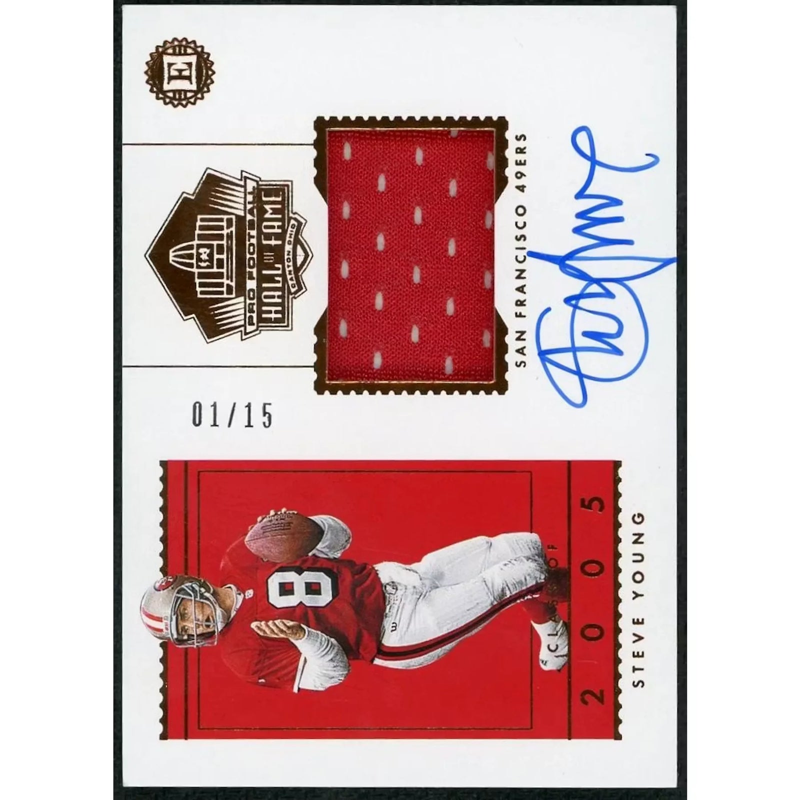 Steve Young Signed Patch Card | 2019 Panini Encased/15