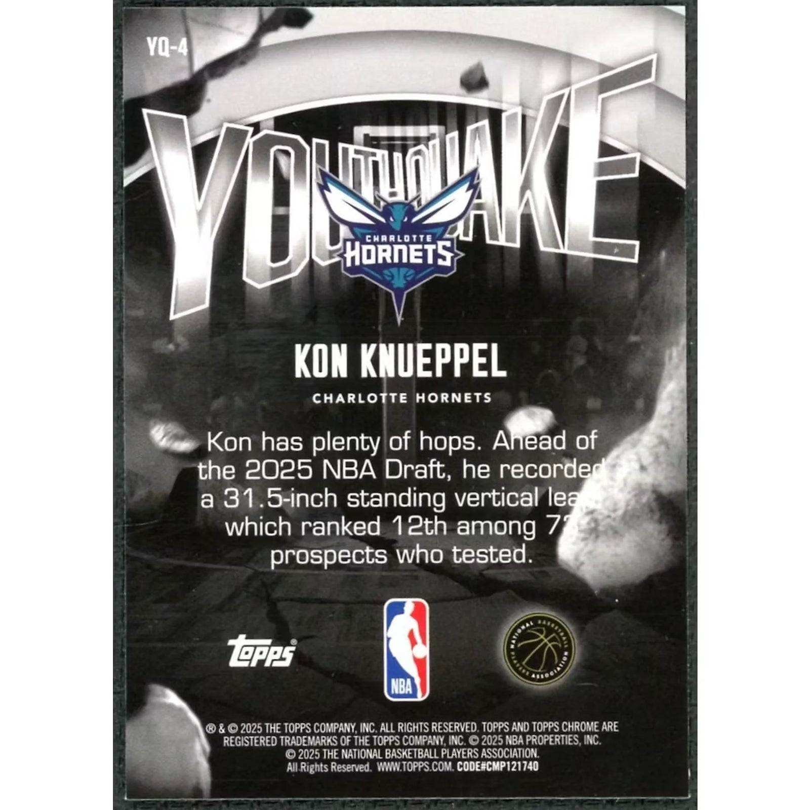 Kon Kneuppel 2025-26 Topps Chrome Youthquake Rookie Purple #YQ-4 |/75