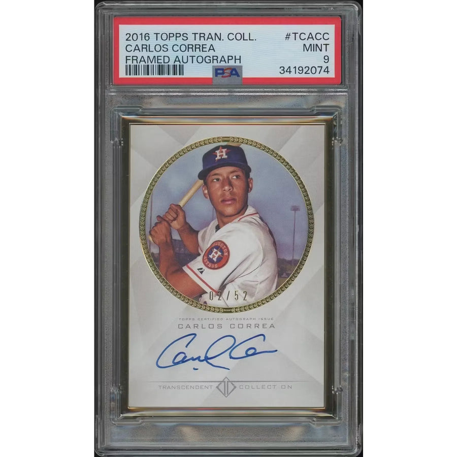 Carlos Correa Signed 2016 Topps Transcendent #02 Card | PSA 9 Mint