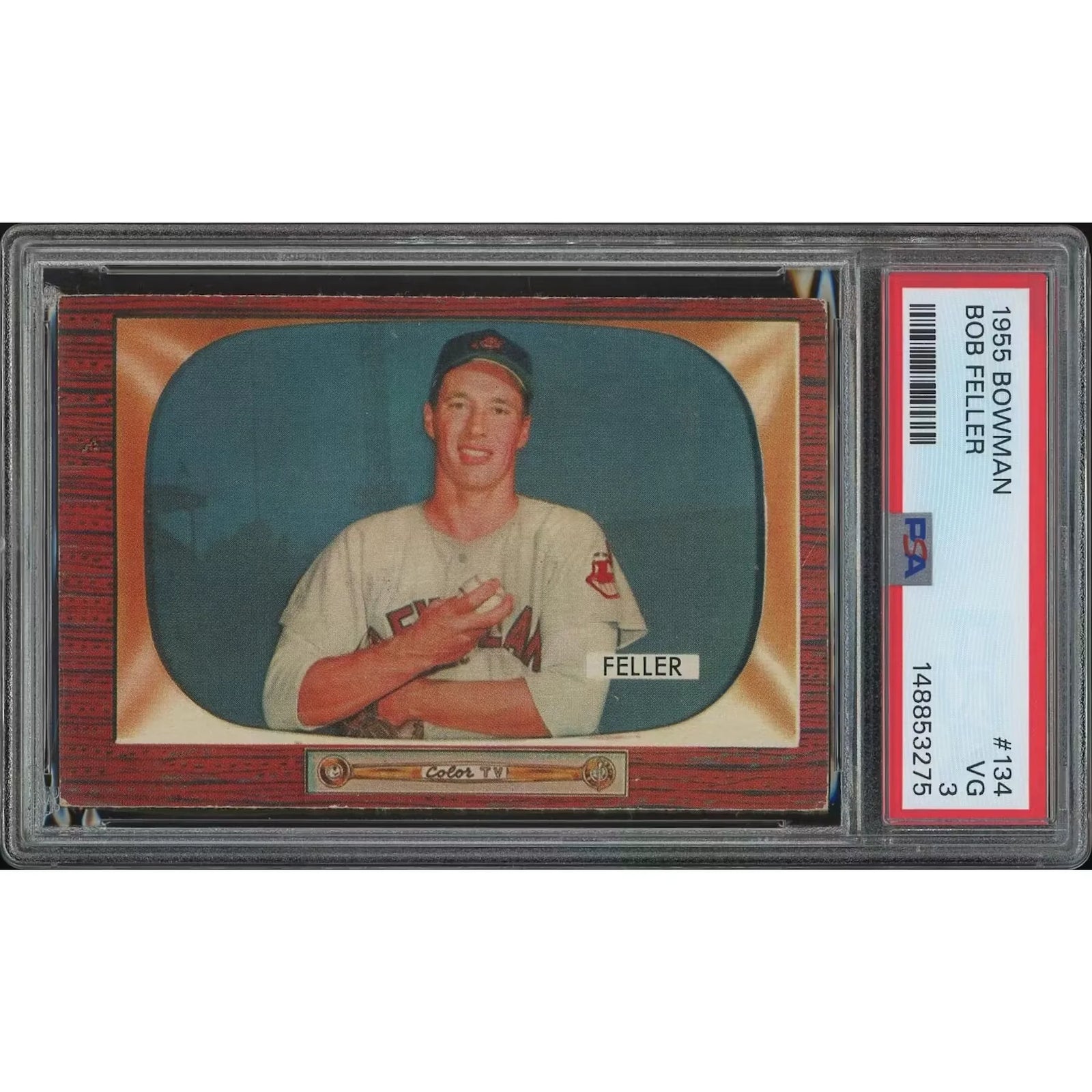Bob Feller 1955 Bowman Baseball Card #134 | PSA 3 (VG)