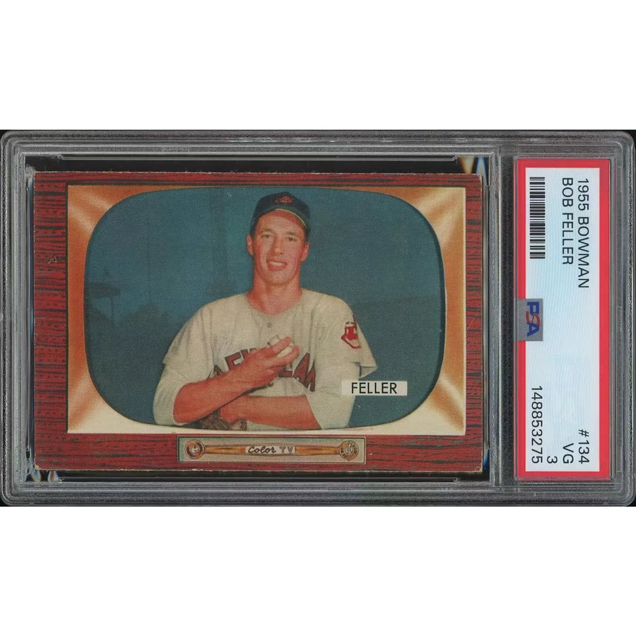 Bob Feller 1955 Bowman Baseball Card #134 | PSA 3 (VG)
