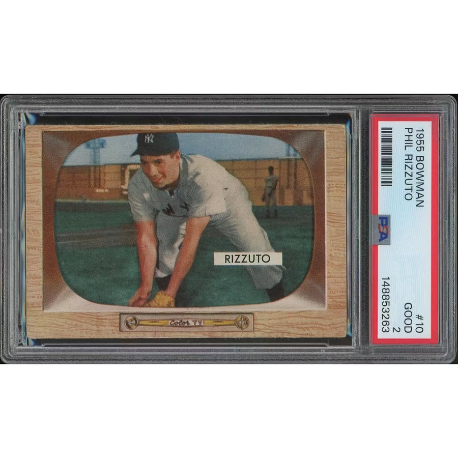 Phil Rizzuto 1955 Bowman Baseball Card #10 | PSA 2