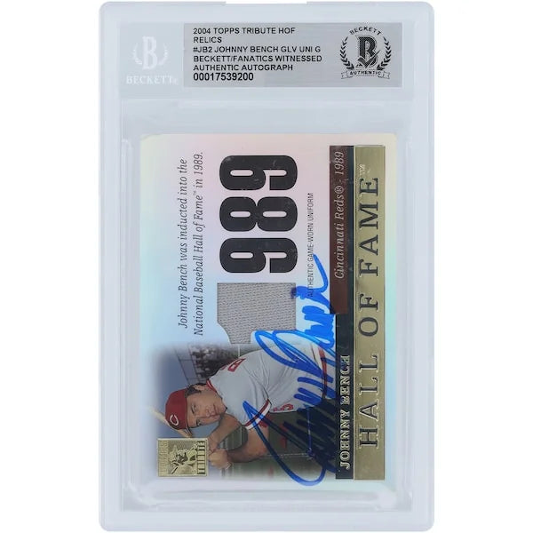 Johnny Bench Signed 2004 Topps Tribute Jersey Relic Card | Beckett Authenticated