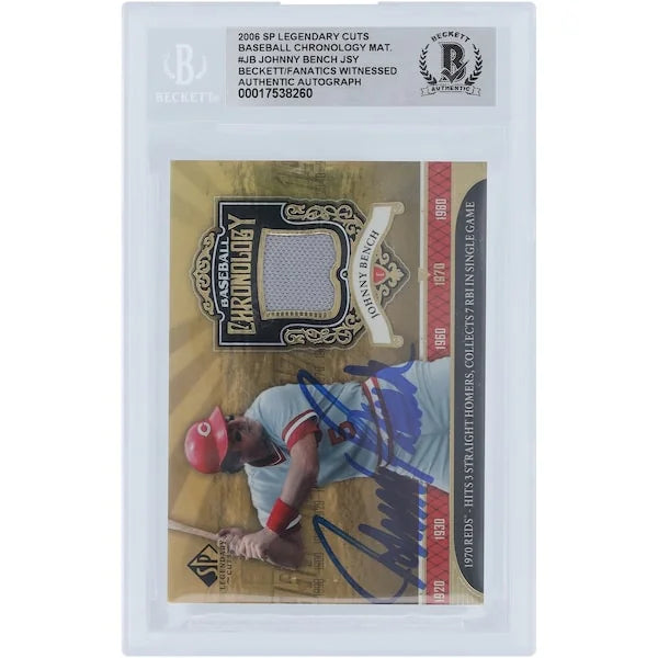 Johnny Bench Signed 2006 Upper Deck SP Legendary Cuts Card | Jersey Relic