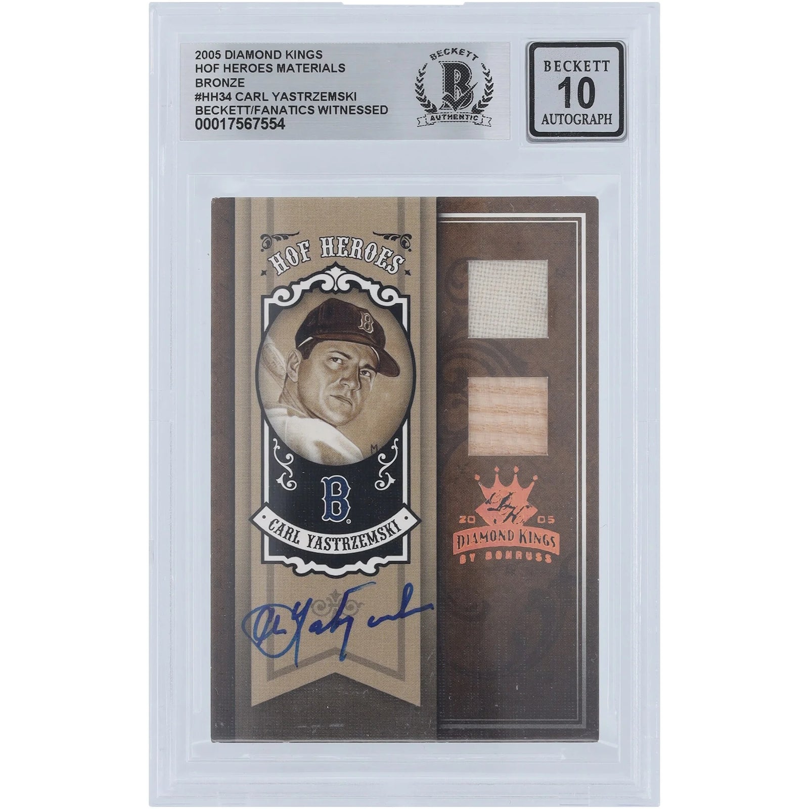 Carl Yastrzemski Signed 2005 Donruss Diamond Kings Card | Graded 10