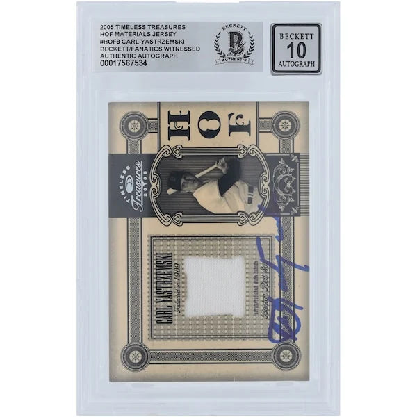 Carl Yastrzemski Signed 2005 Donruss Timeless Treasures Jersey Relic | Graded 10