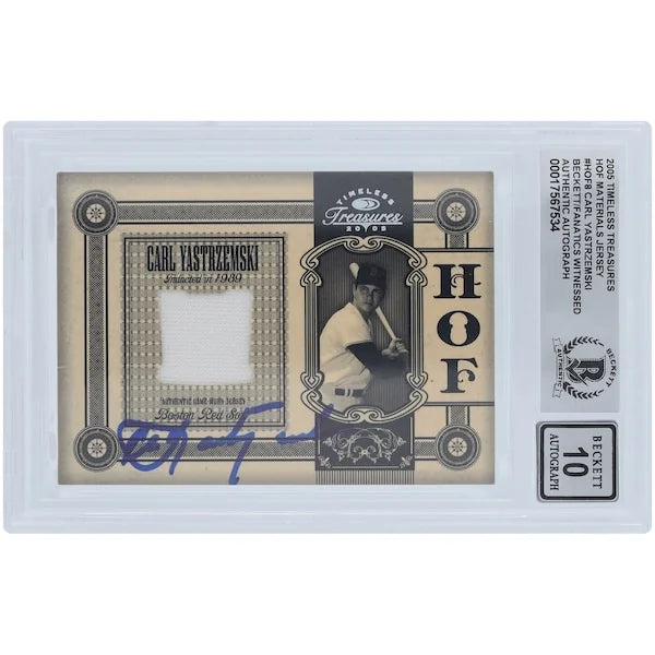 Carl Yastrzemski Signed 2005 Donruss Timeless Treasures Jersey Relic | Graded 10