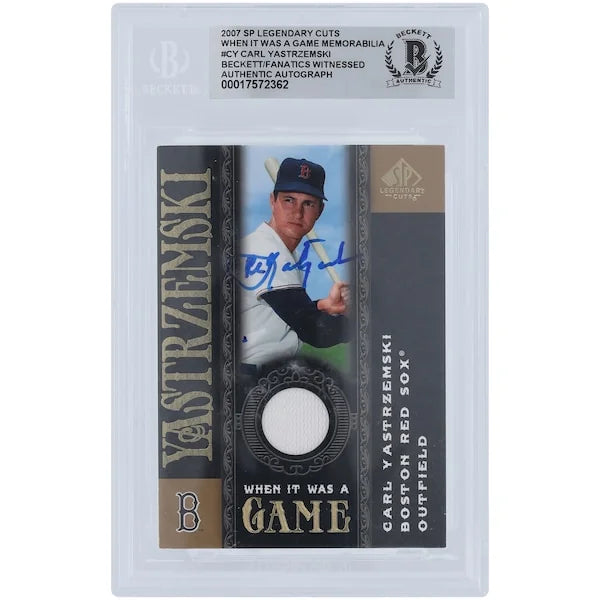 Carl Yastrzemski Signed 2007 Upper Deck SP Legendary Cuts Jersey Relic Card | Beckett Auth