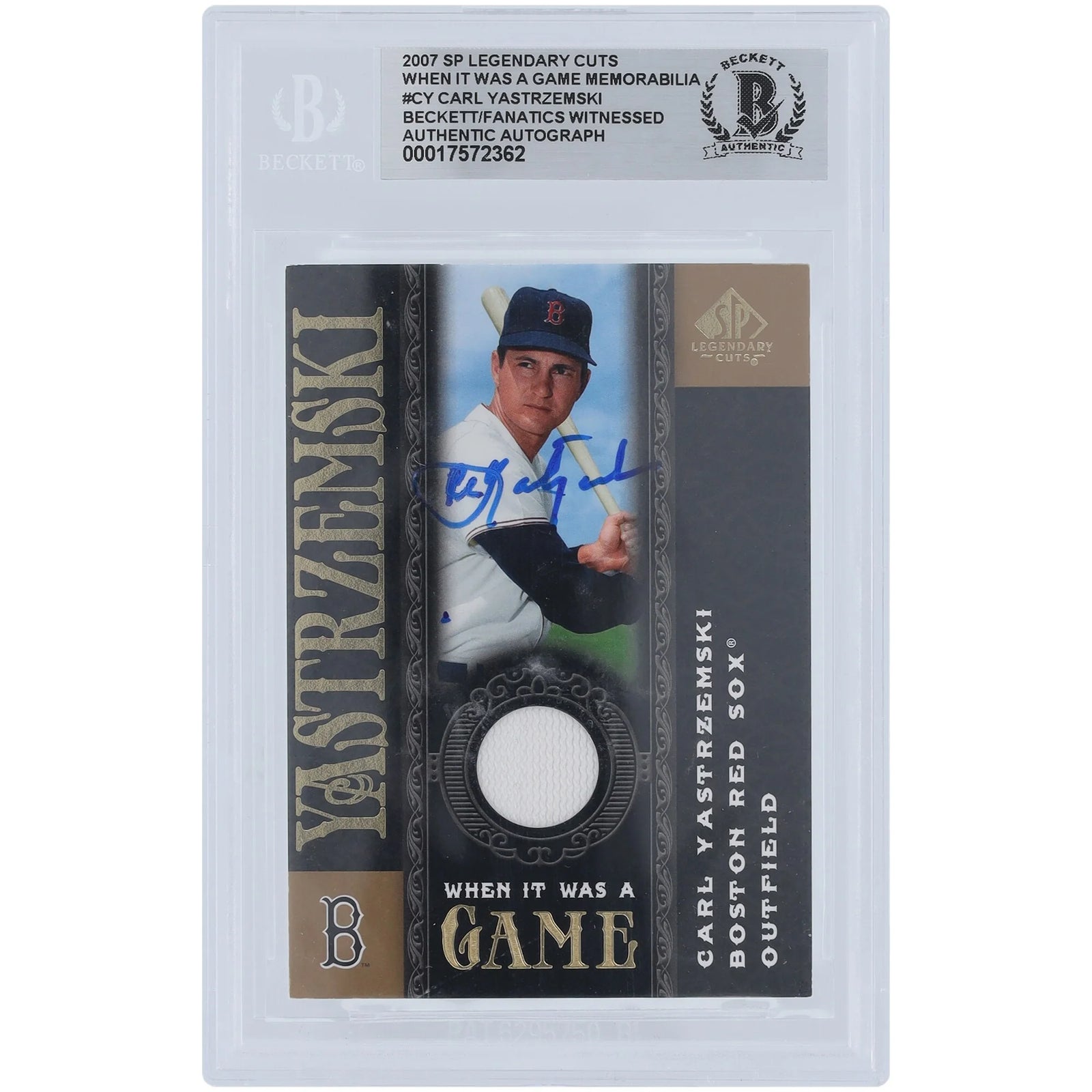 Carl Yastrzemski Signed 2007 Upper Deck SP Legendary Cuts Jersey Relic Card | Beckett Auth