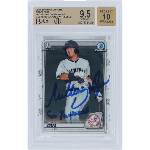 Anthony Volpe Signed 2020 Bowman Chrome Prospects #BCP-139 | BGS 9.5 Go Yankees