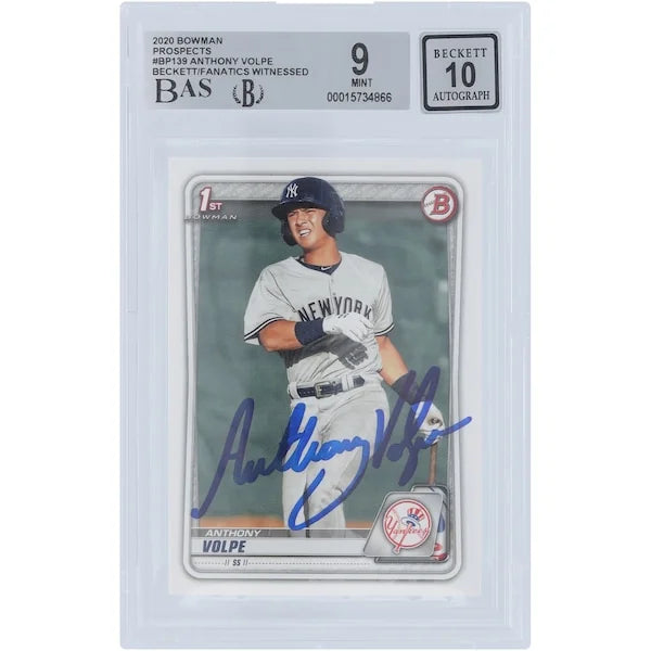 Anthony Volpe Signed 2020 Bowman Prospects #BP-139 | Beckett Authenticated