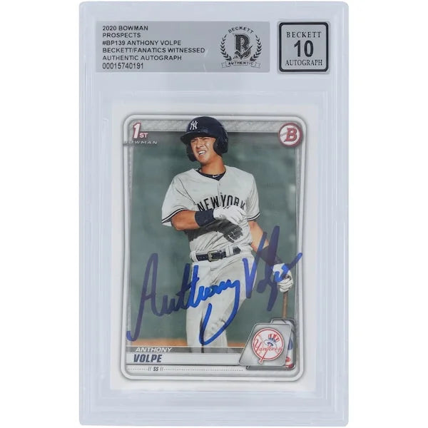 Anthony Volpe Signed 2020 Bowman Prospects #BP-139 | Beckett Graded 10