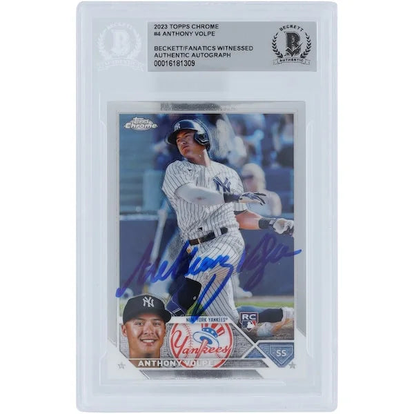 Anthony Volpe Signed 2023 Topps Chrome #4 Rookie Card | Beckett Authenticated