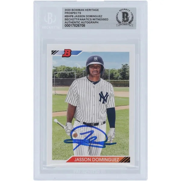 Jasson Dominguez Signed 2020 Bowman Heritage Prospects #BHP-8 Card | Beckett Authenticated