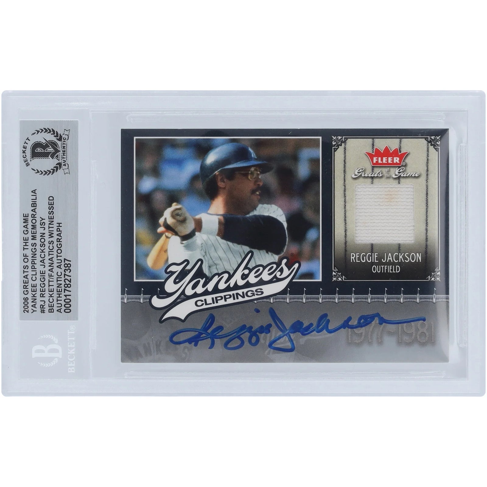 Reggie Jackson Signed 2006 Fleer Greats of the Game Card | Yankees Relic