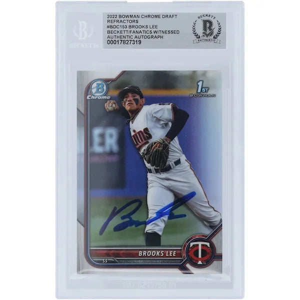 Brooks Lee Signed 2022 Bowman Chrome Draft 1st Bowman Refractor #BDC-153 | Beckett Authent