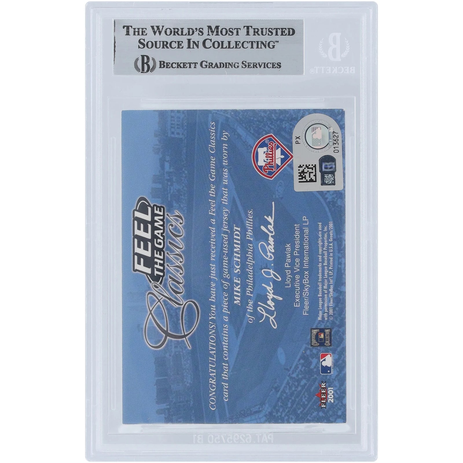 Mike Schmidt Signed 2001 Fleer Greats of the Game Card | Beckett Authenticated