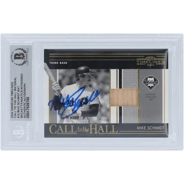 Mike Schmidt Signed 2004 Donruss Timelines Call to the Hall Card #CH-15 | Beckett Authenti