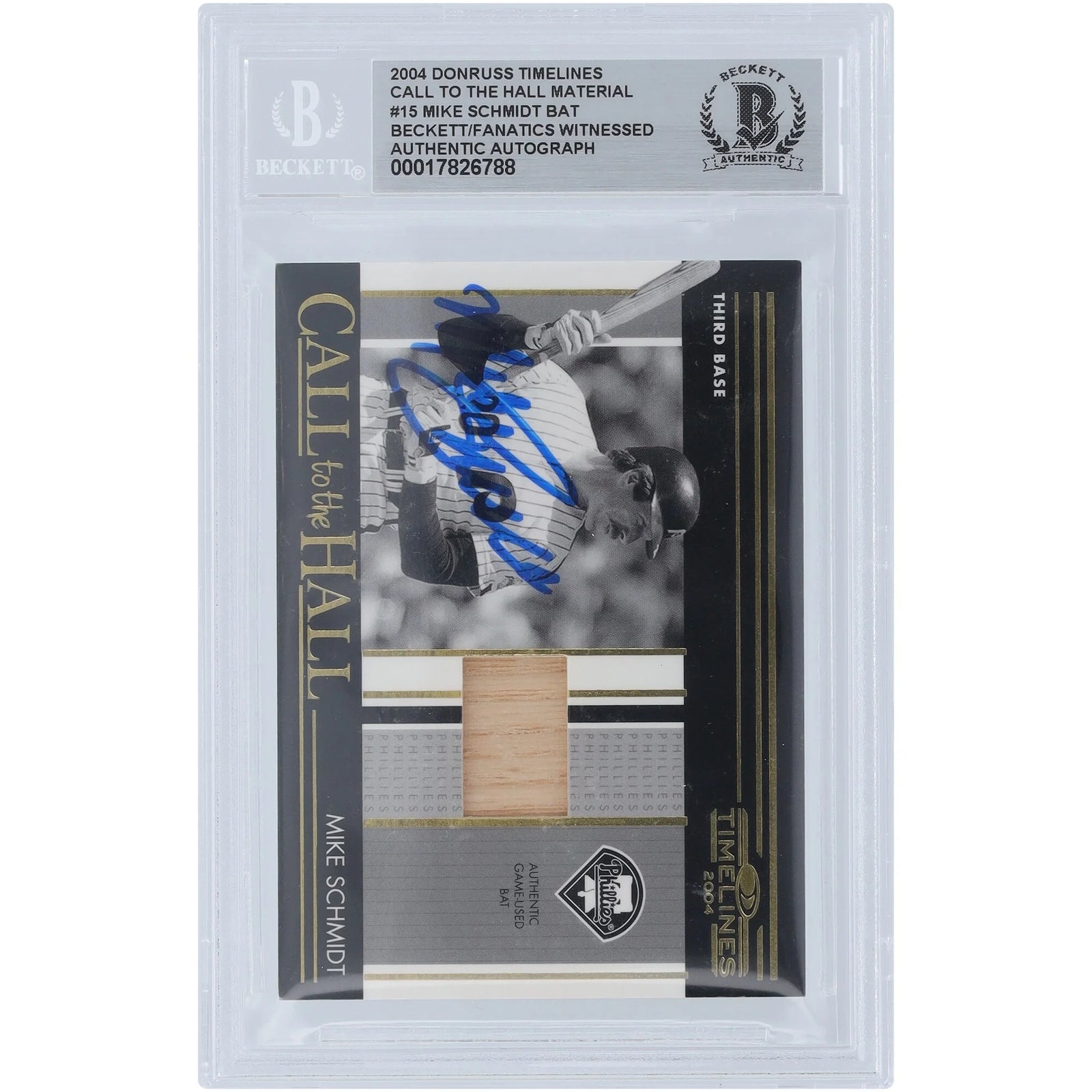Mike Schmidt Signed 2004 Donruss Timelines Call to the Hall Card #CH-15 | Beckett Authenti