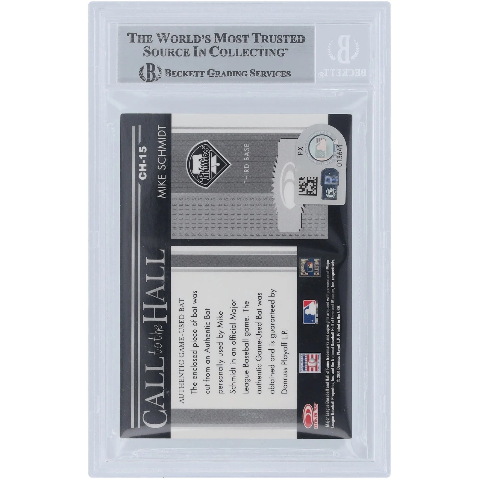 Mike Schmidt Signed 2004 Donruss Timelines Call to the Hall Card #CH-15 | Beckett Authenti