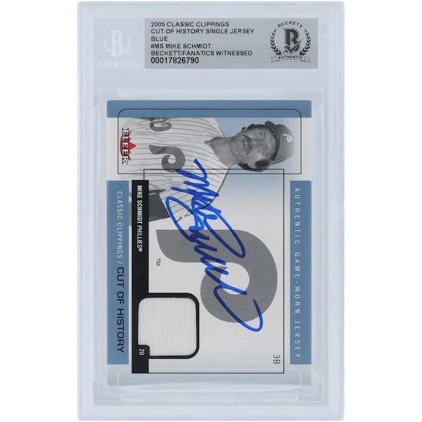 Mike Schmidt Signed 2005 Fleer Classic Clippings Card | Jersey Relic