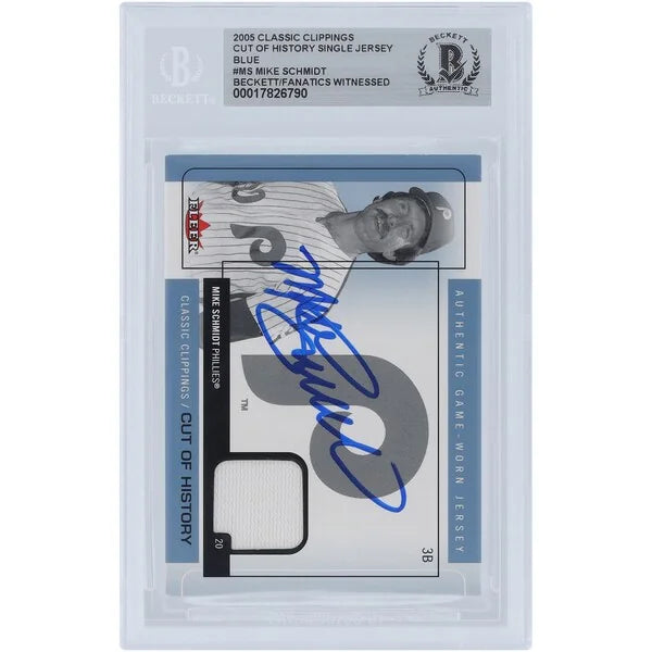 Mike Schmidt Signed 2005 Fleer Classic Clippings Card | Jersey Relic