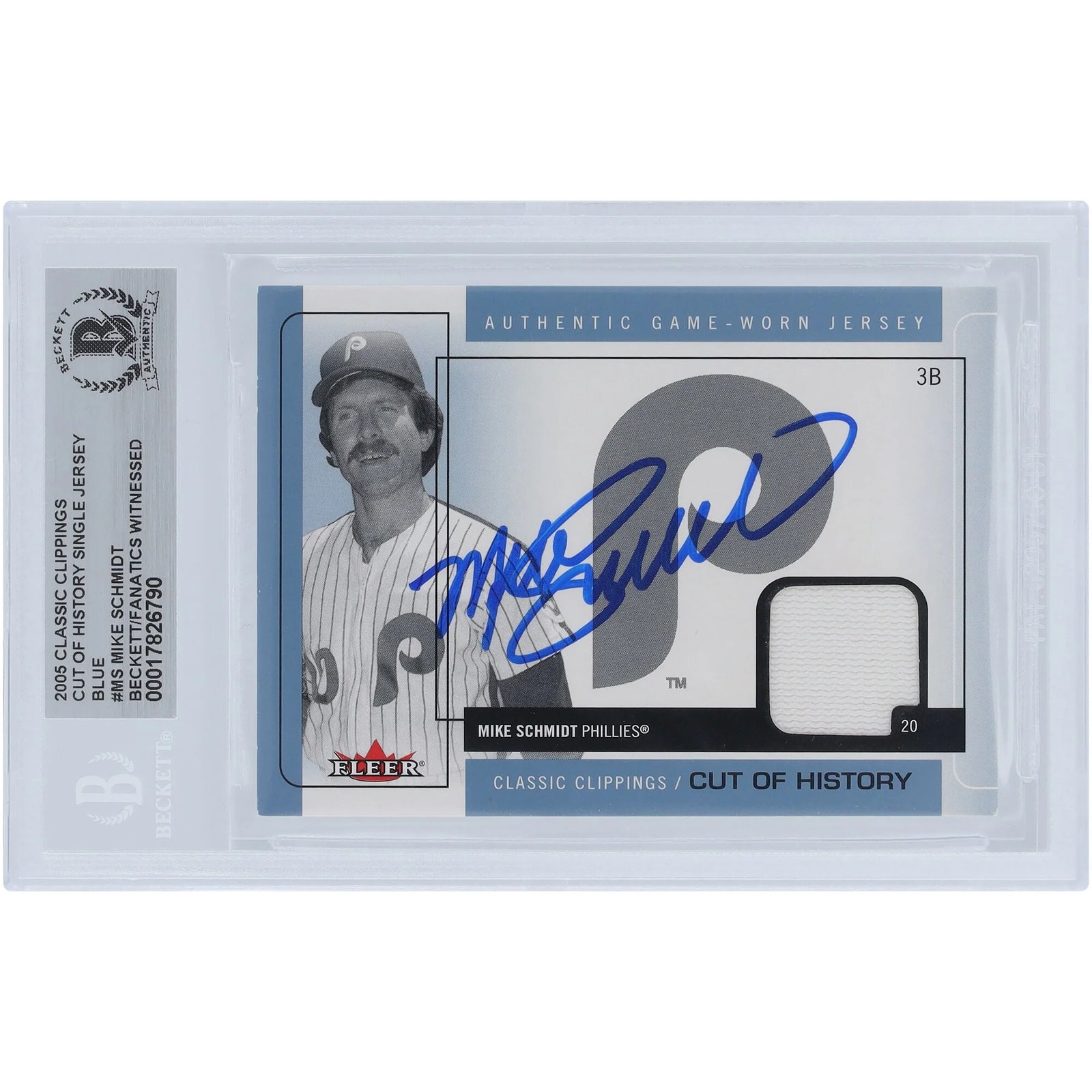 Mike Schmidt Signed 2005 Fleer Classic Clippings Card | Jersey Relic