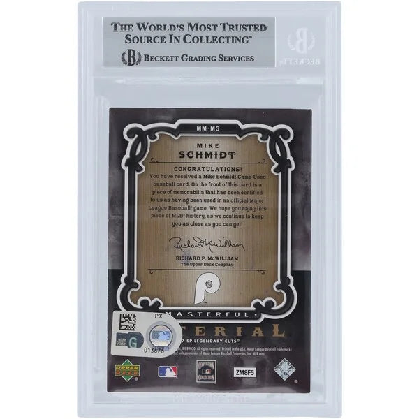Mike Schmidt Signed 2007 Upper Deck SP Legendary Cuts Card | Beckett Authenticated