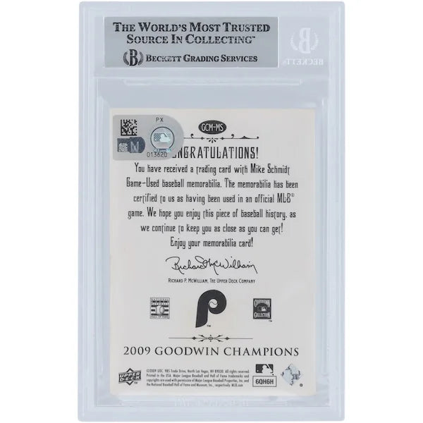 Mike Schmidt Signed 2009 Upper Deck Goodwin Champions Card | Beckett Authenticated