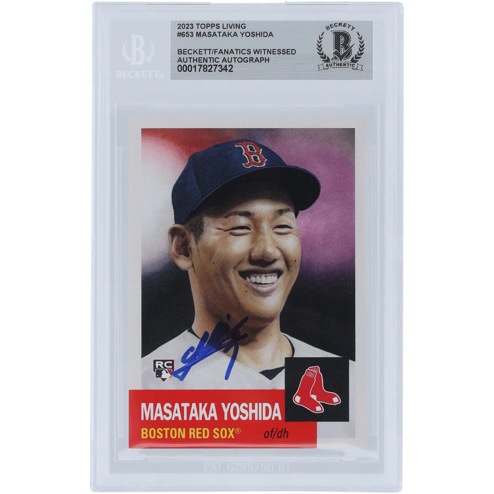 Masataka Yoshida Boston Red Sox Autographed 2023 Topps Living #653 Beckett Fanatics Witnessed Authenticated Rookie Card - F2