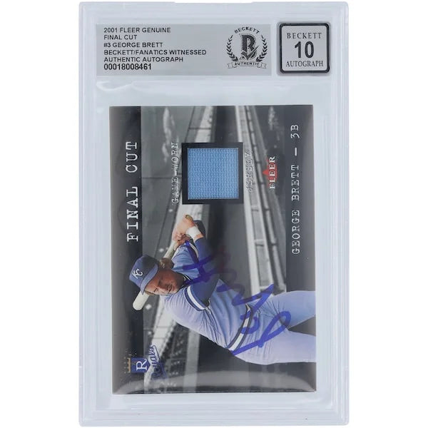 George Brett Signed 2001 Fleer Genuine Final Cut #3 Card | Beckett Graded 10