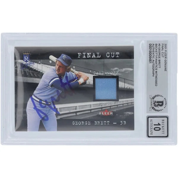 George Brett Signed 2001 Fleer Genuine Final Cut #3 Card | Beckett Graded 10