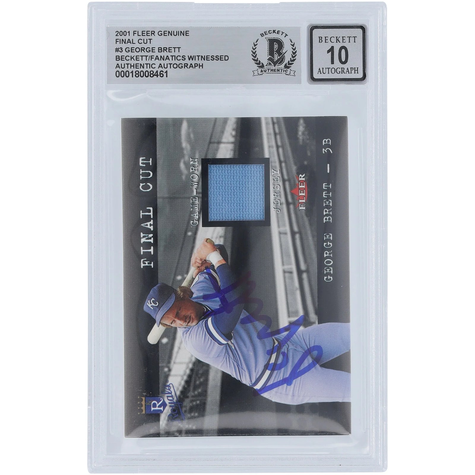 George Brett Signed 2001 Fleer Genuine Final Cut #3 Card | Beckett Graded 10