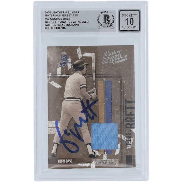 George Brett Signed 2004 Donruss Leather & Lumber #67 Card | Graded 10