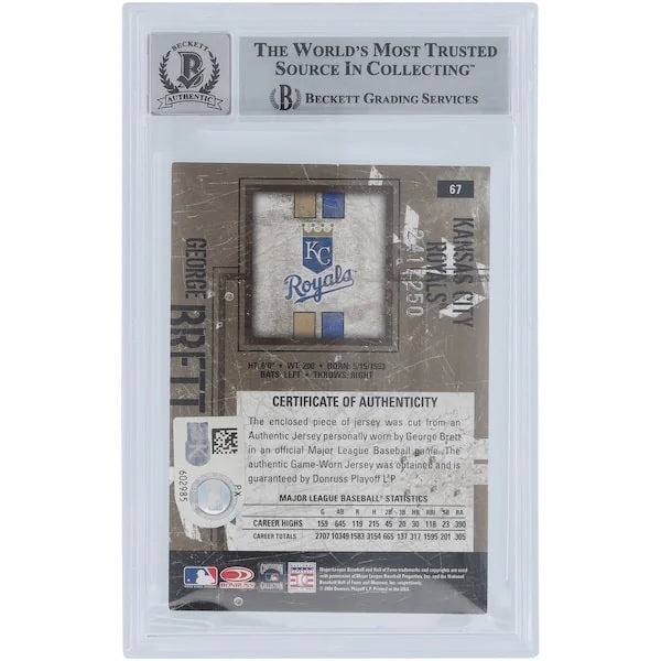 George Brett Signed 2004 Donruss Leather & Lumber #67 Card | Graded 10