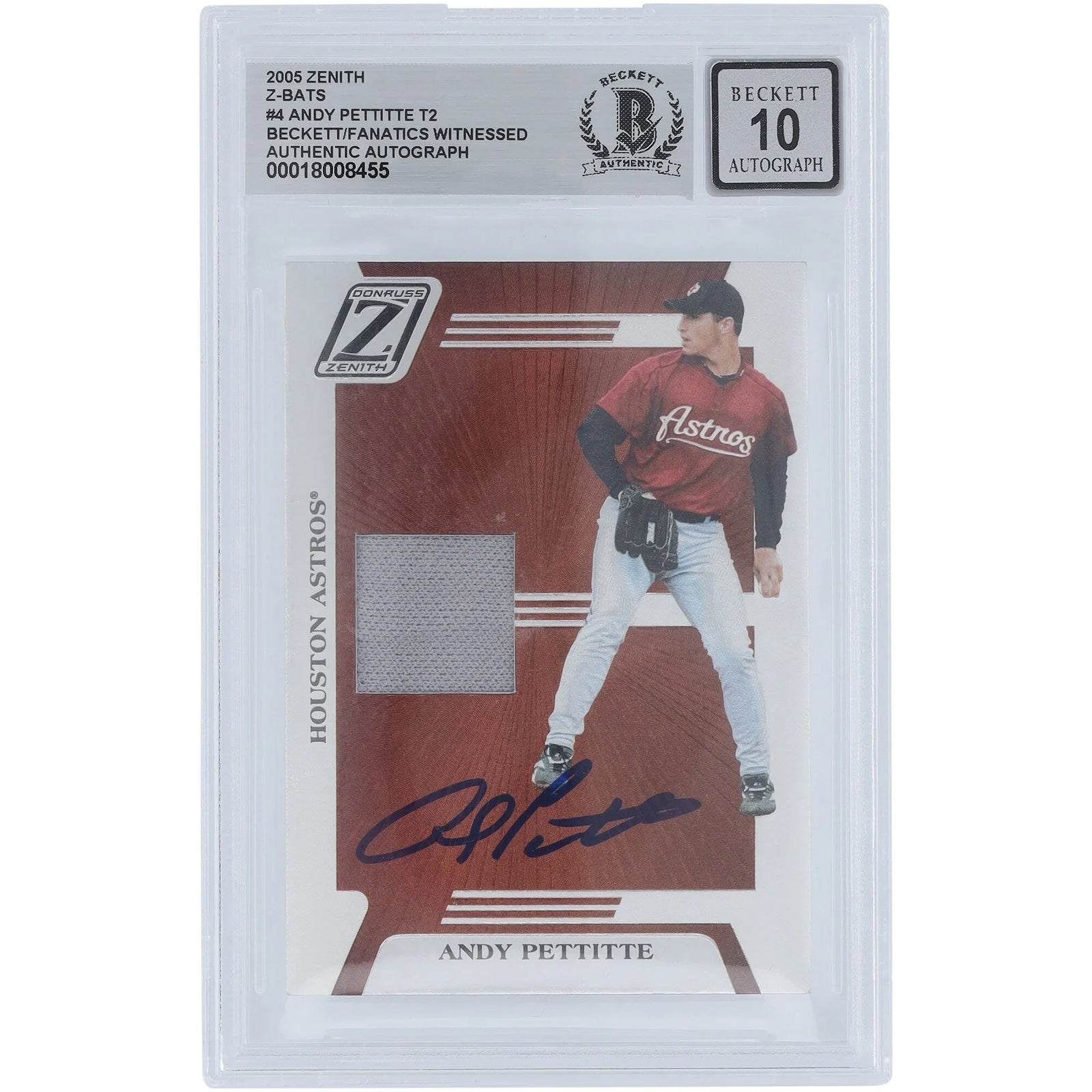 Andy Pettitte Signed 2005 Donruss Zenith GU Relic Card #ZB-4