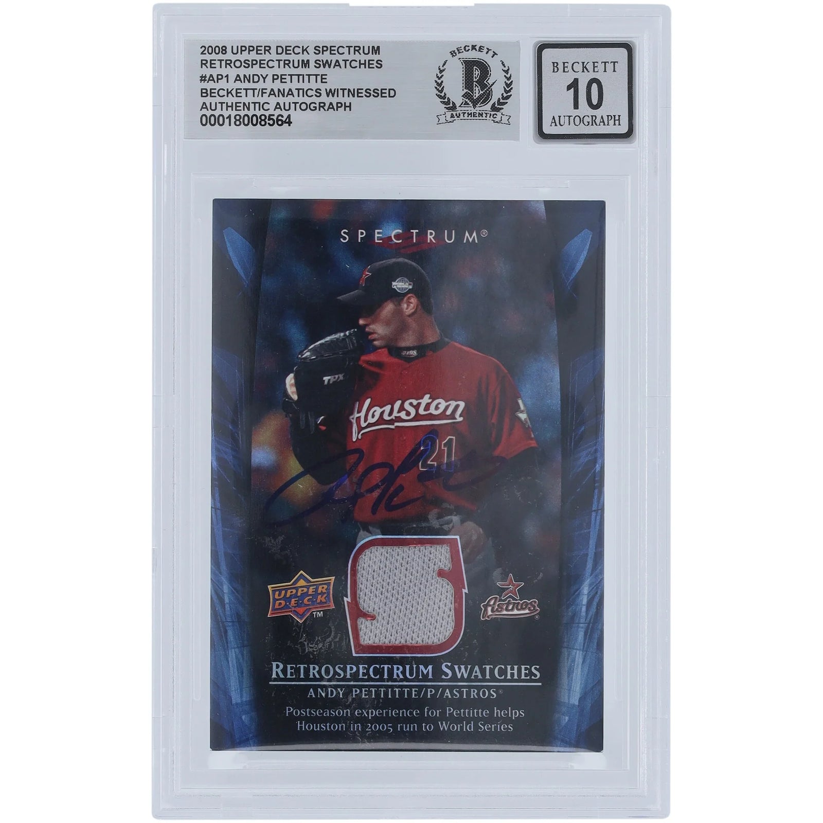 Andy Pettitte Signed 2008 Upper Deck Spectrum Retrospectrum Relic Card | Beckett Authentic