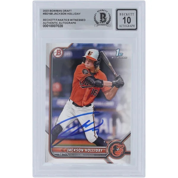 Jackson Holliday Signed 2022 Bowman Draft 1st Bowman Card | Graded 10