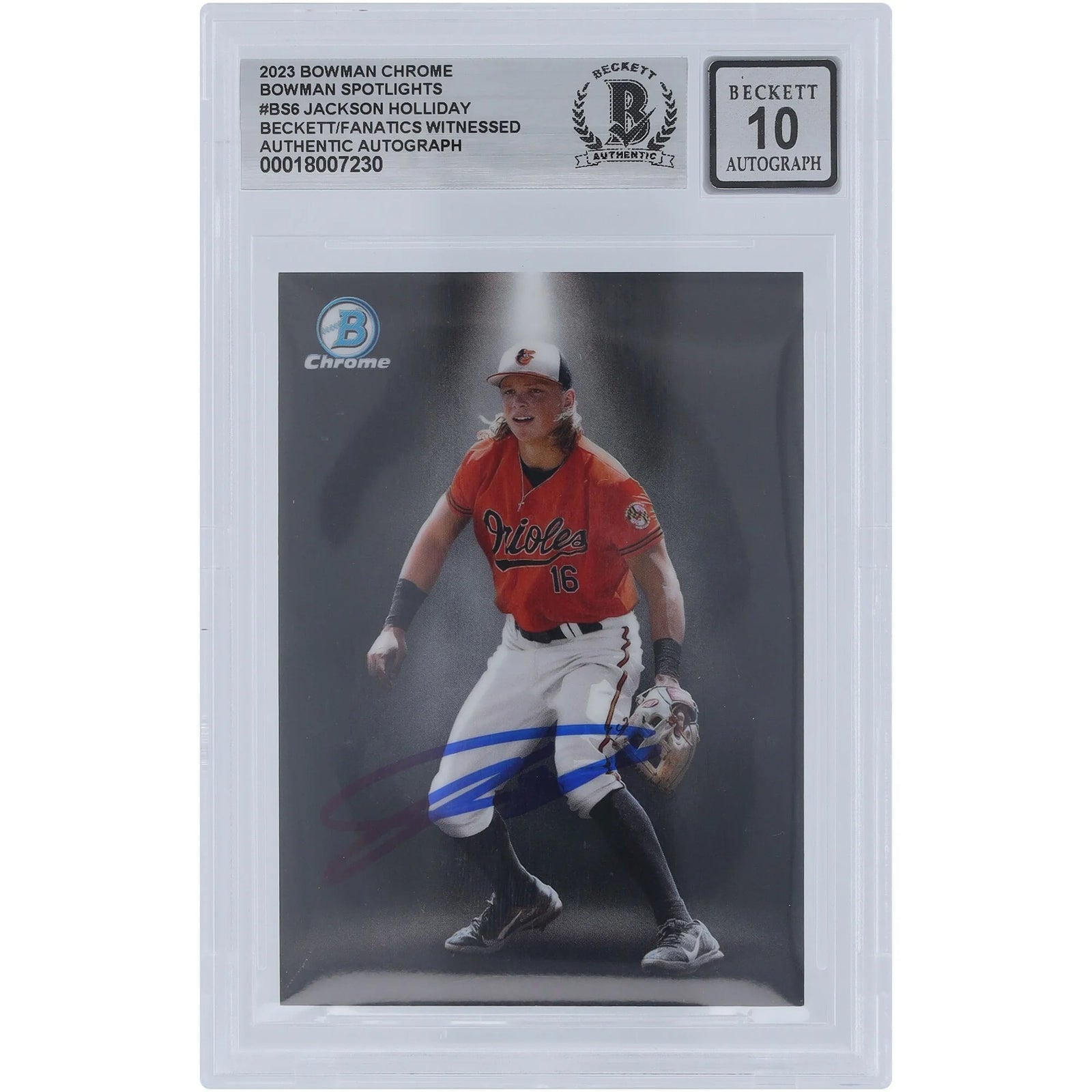 Jackson Holliday Signed 2023 Bowman Chrome Spotlights #BS-6 | Grade 10
