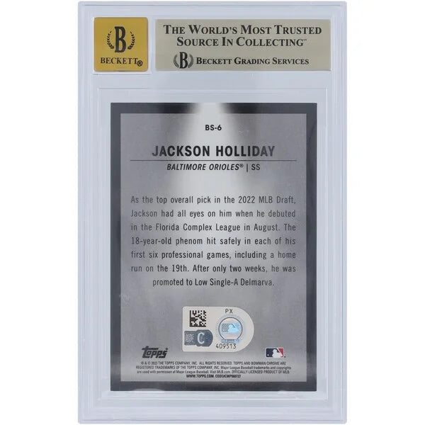 Jackson Holliday Signed 2023 Bowman Chrome Spotlights #BS-6 | BGS 9.5