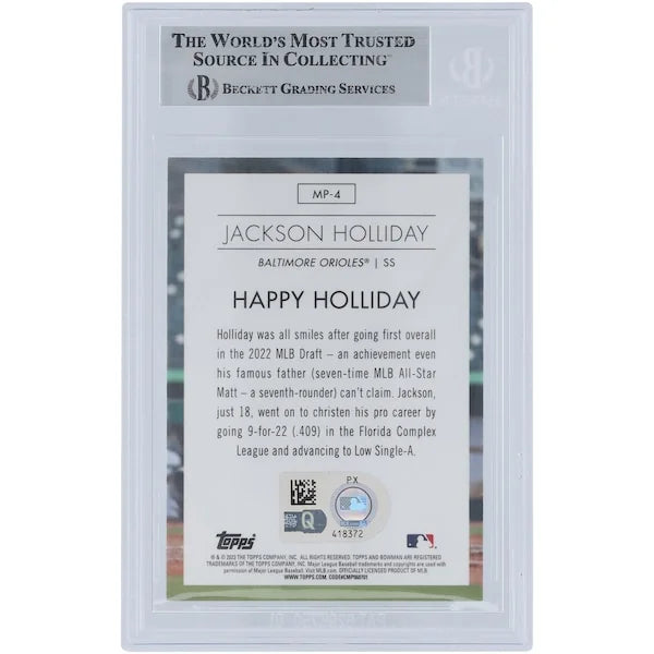 Jackson Holliday Signed 2023 Bowman Chrome Modern Prospects #MP-4 | Authenticated