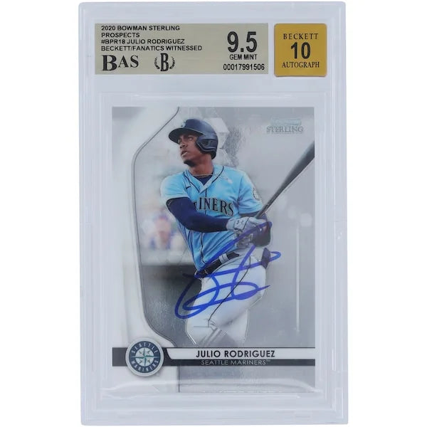 Julio Rodriguez Signed 2020 Bowman Sterling #BPR-18 | Graded 9.5