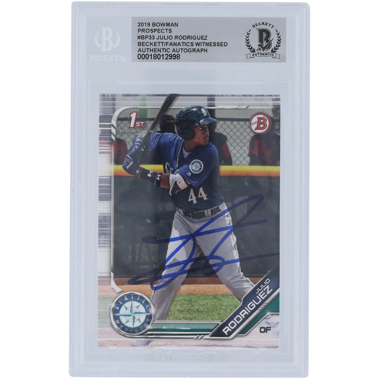 Julio Rodriguez Signed 2019 Bowman Prospects #BP-33 Card | Authenticated