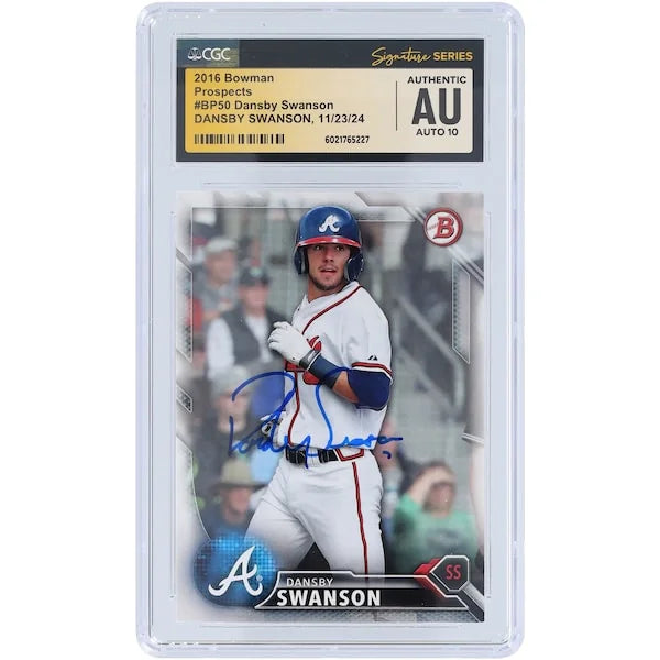 Dansby Swanson Signed 2016 Bowman Prospects #BP50 Card | CGC Graded 10