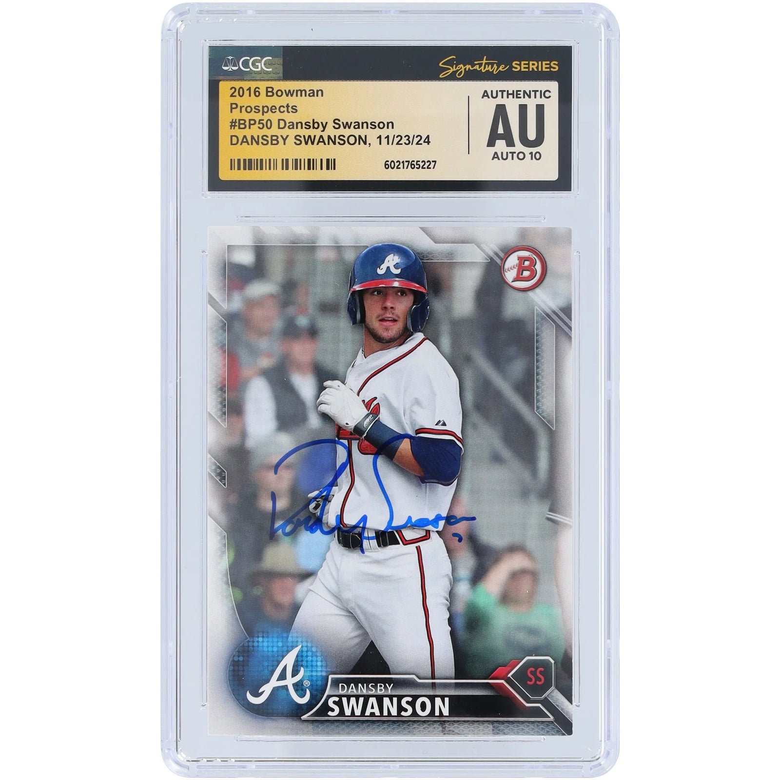 Dansby Swanson Signed 2016 Bowman Prospects #BP50 Card | CGC Graded 10
