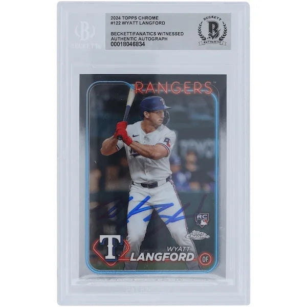 Wyatt Langford Signed 2024 Topps Chrome #122 Rookie Card | Authenticated