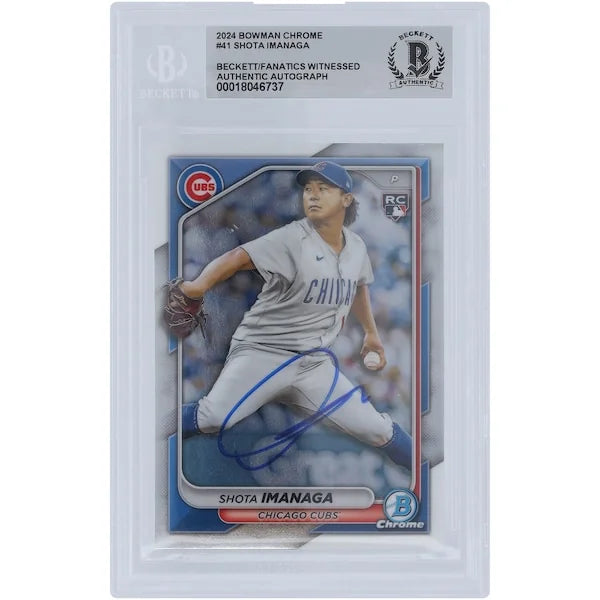 Shota Imanaga Signed 2024 Bowman Chrome #41 Rookie Card | Authenticated