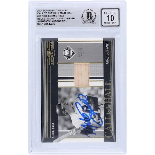 Mike Schmidt Signed 2004 Donruss Timelines Call to the Hall Card | Graded 10