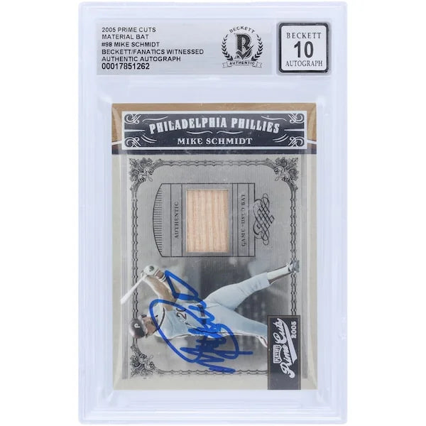 Mike Schmidt Signed 2005 Donruss Playoff Prime Cuts #98 Card | Graded 10